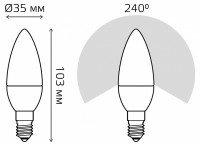 Лампа светодиодная Gauss Elementary E14 12Вт 6500K 33132