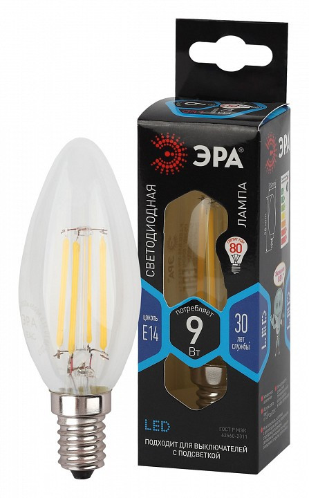 Лампа светодиодная Эра F-LED E14 9Вт 4000K Б0046995
