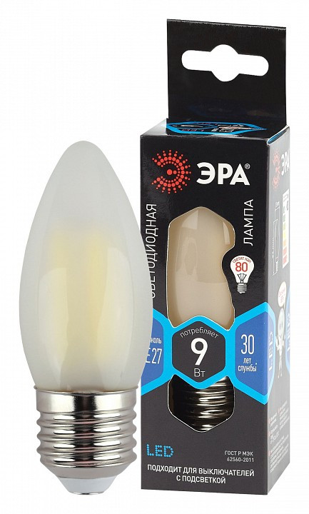 Лампа светодиодная Эра F-LED E27 9Вт 4000K Б0046998