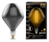 Лампа светодиодная Gauss LED Vintage Filament Flexible E27 8Вт 2400K 163802008