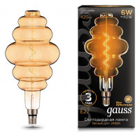 Лампа светодиодная Gauss LED Vintage Filament Flexible E27 6Вт 2400K 158802006
