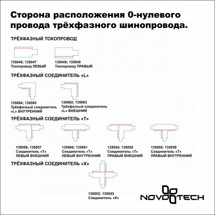 Соединитель угловой L-образный для треков Novotech Port 135064