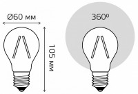 Лампа светодиодная Gauss Filament E27 20Вт 4100K 102902220